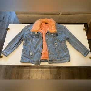 fuzzy Missguided Large jean jacket